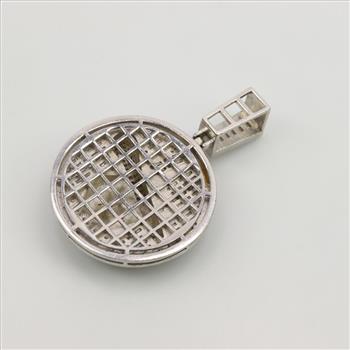 Sterling Silver Clear Stone Microphone Pendant