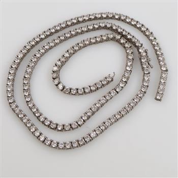 Sterling Silver Clear Stone Necklace