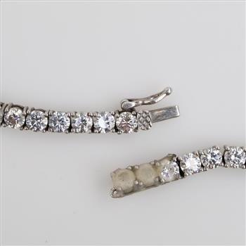 Sterling Silver Clear Stone Necklace