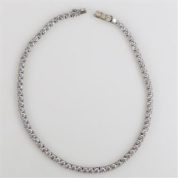 Sterling Silver Clear Stone Necklace