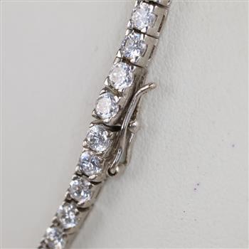 Sterling Silver Clear Stone Necklace