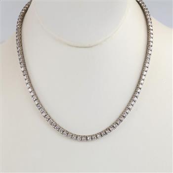 Sterling Silver Clear Stone Necklace