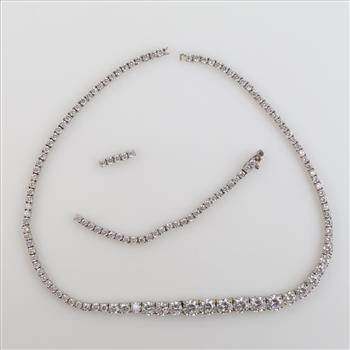 Sterling Silver Clear Stone Necklace
