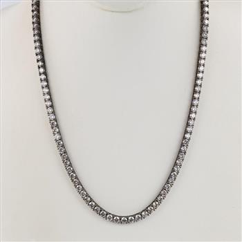 Sterling Silver Clear Stone Necklace