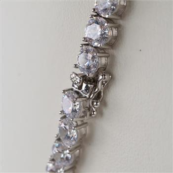 Sterling Silver Clear Stone Necklace