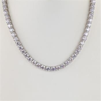 Sterling Silver Clear Stone Necklace