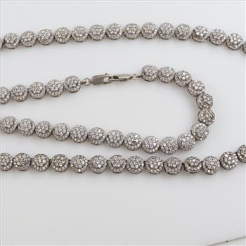 Sterling Silver Clear Stone Necklace