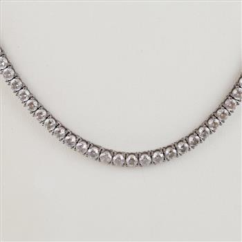 Sterling Silver Clear Stone Necklace