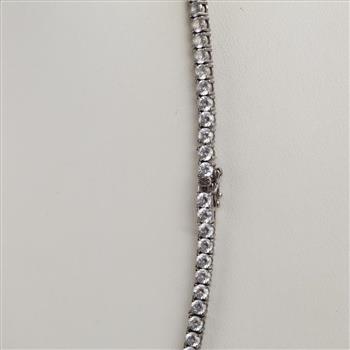 Sterling Silver Clear Stone Necklace