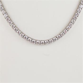 Sterling Silver Clear Stone Necklace