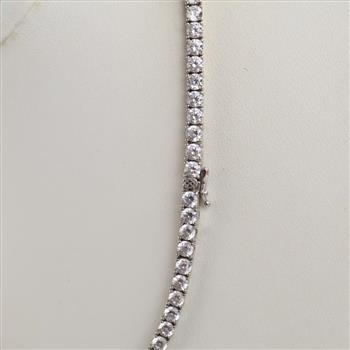 Sterling Silver Clear Stone Necklace