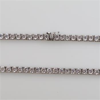 Sterling Silver Clear Stone Necklace