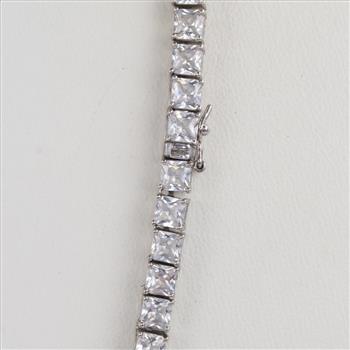 Sterling Silver Clear Stone Necklace
