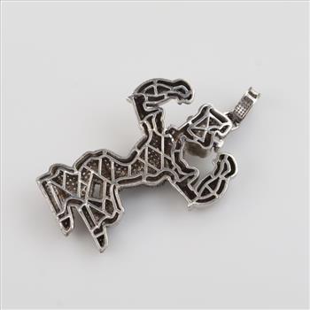 Sterling Silver Clear Stone Popeye The Sailor Man Pendant