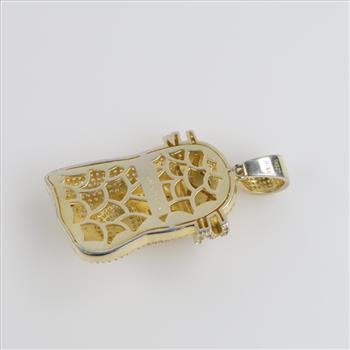 Sterling Silver Clear Stone Religious Pendant