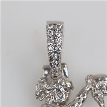 Sterling Silver Clear Stone Religious Pendant