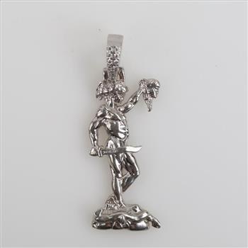 Sterling Silver Clear Stone Religious Pendant