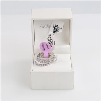 Sterling Silver Clear Stone Ring Set, 3 Rings