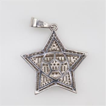 Sterling Silver Clear Stone Star Pendant