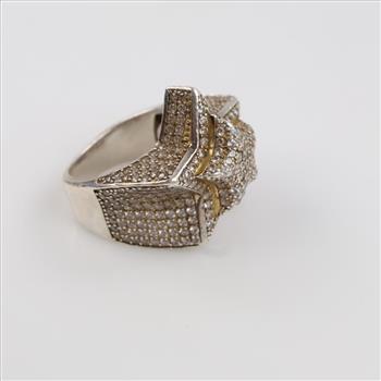 Sterling Silver Clear Stone Star Ring