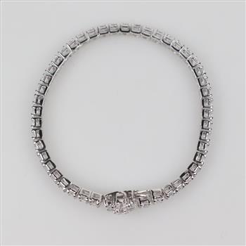 Sterling Silver Clear Stone Tennis Bracelet
