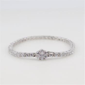 Sterling Silver Clear Stone Tennis Bracelet