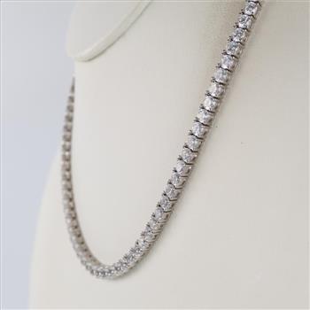 Sterling Silver Clear Stone Tennis Necklace