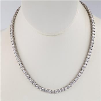 Sterling Silver Clear Stone Tennis Necklace