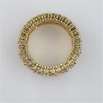 Sterling Silver Clear Stone Wide Eternity Band