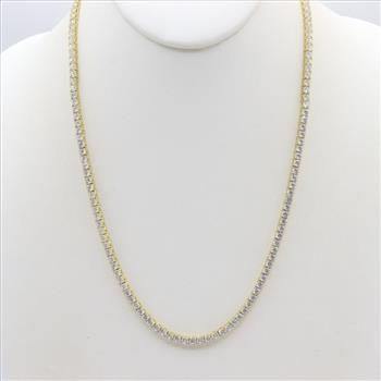 Sterling Silver Cubic Zirconia In-Line Necklace