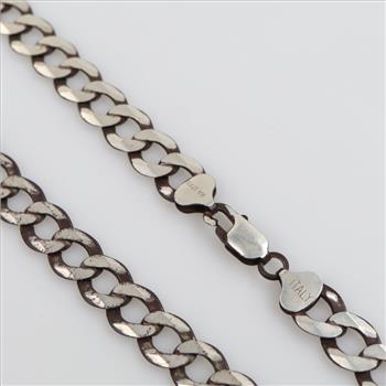 Sterling Silver Curb Chain Necklace