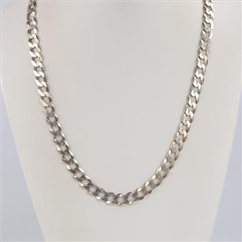 Sterling Silver Curb Chain Necklace