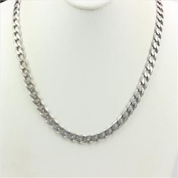 Sterling Silver Curb Chain Necklace