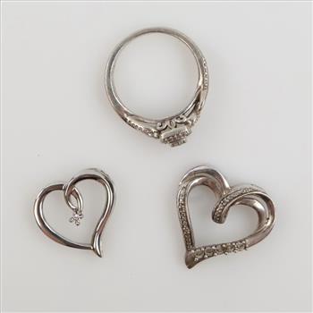 Sterling Silver Diamond Accent Jewelry, 3 Pieces
