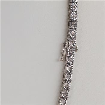 Sterling Silver Diamond Accent Tennis Necklace