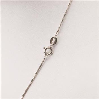 Sterling Silver Diamond Box Necklace