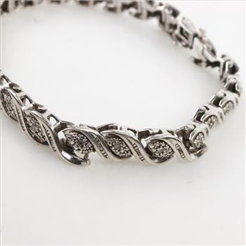 Sterling Silver Diamond Bracelet