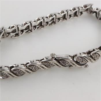 Sterling Silver Diamond Bracelet