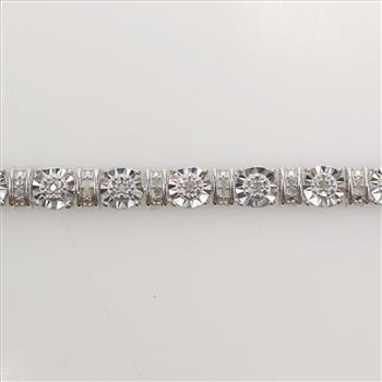 Sterling Silver Diamond Bracelet