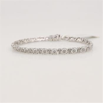 Sterling Silver Diamond Bracelet