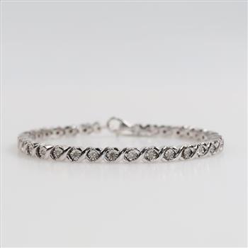Sterling Silver Diamond Bracelet