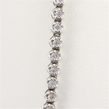 Sterling Silver Diamond Circle Chain Necklace