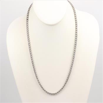Sterling Silver Diamond Circle Chain Necklace