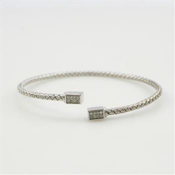 Sterling Silver Diamond Cuff Bracelet