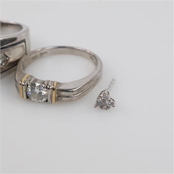 Sterling Silver Diamond Jewelry, 3 Pieces