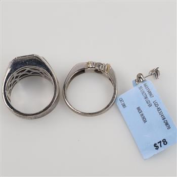 Sterling Silver Diamond Jewelry, 3 Pieces