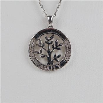 Sterling Silver Diamond Necklace