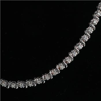 Sterling Silver Diamond Necklace