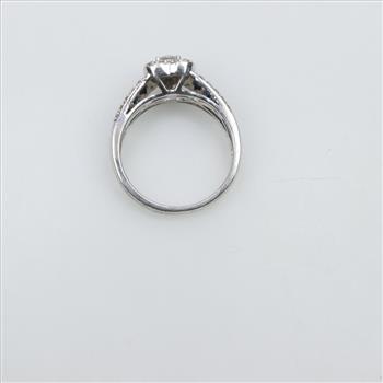 Sterling Silver Diamond Sapphire Heart Ring