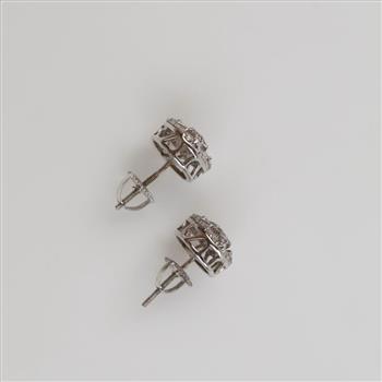 Sterling Silver Diamond Stud Earrings